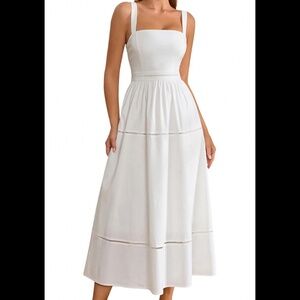 Square-Neck Midi Dress